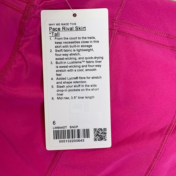 Lululemon Pace Rival Skirt *Tall 💖 Sonic Pink - Picture 6 of 12